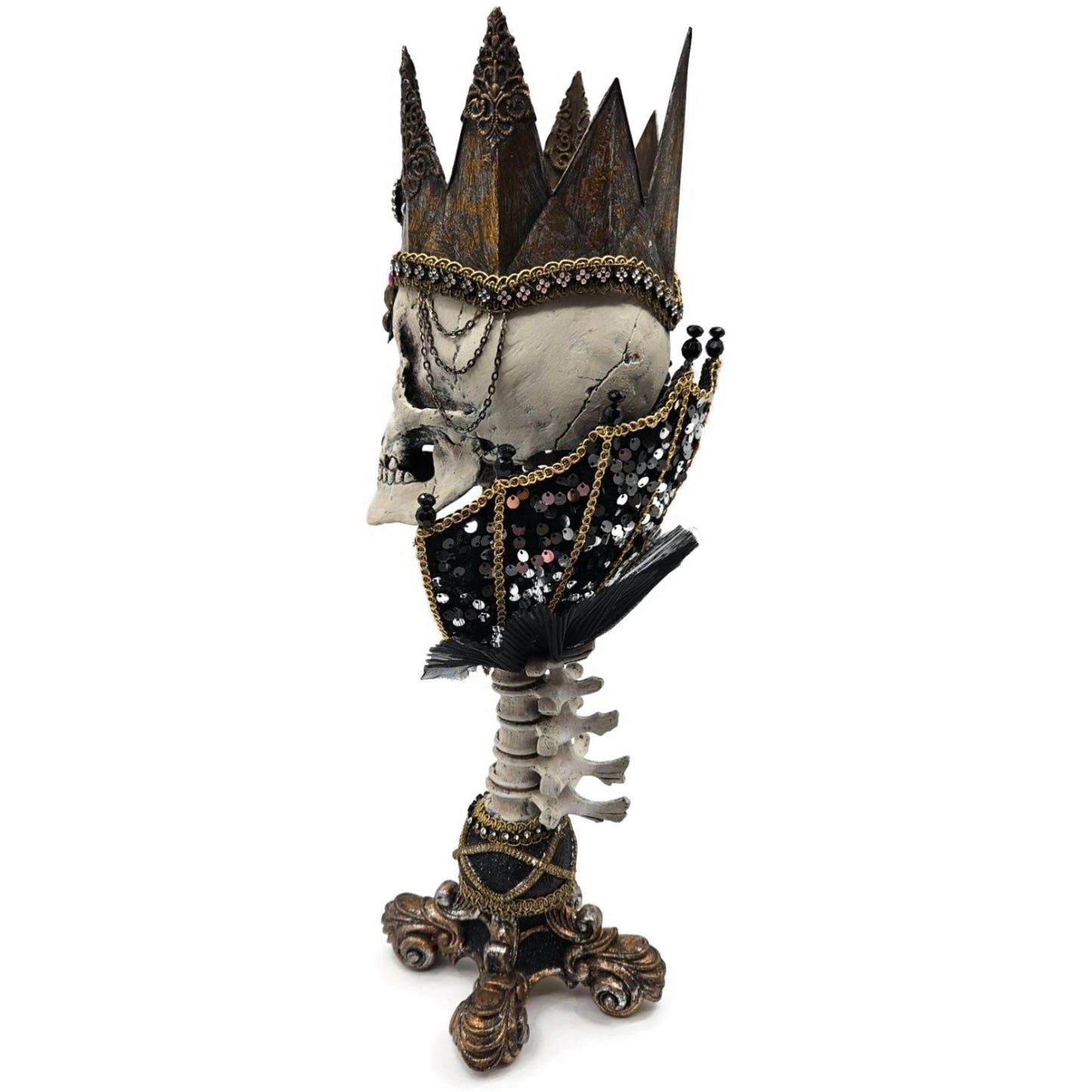 Katherine’s Collection Krooked Kingdoom Skeleton King Halloween Candle Holder