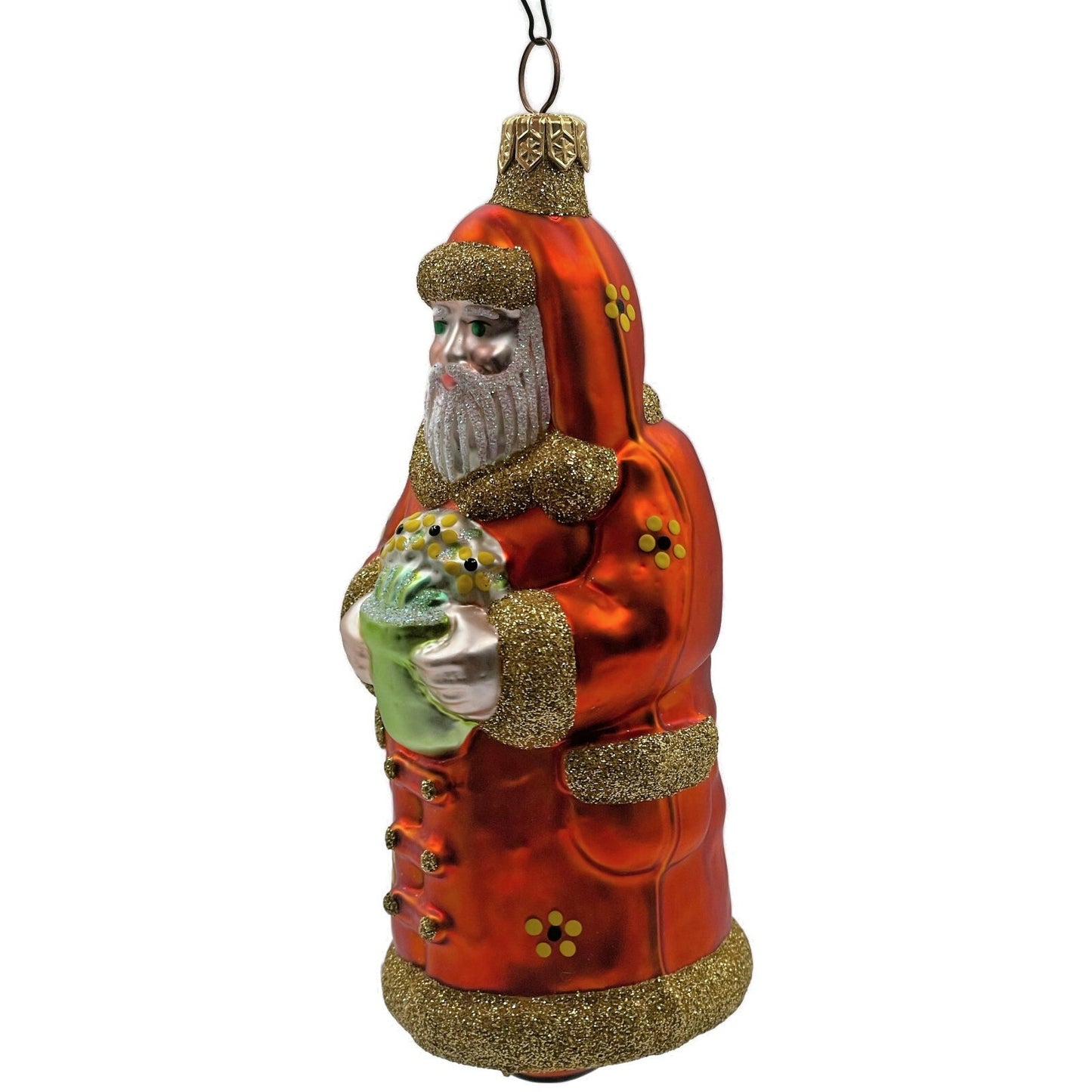 Patricia Breen Trustee Garden Santa Claus Daisies Spring Christmas Tree Ornament