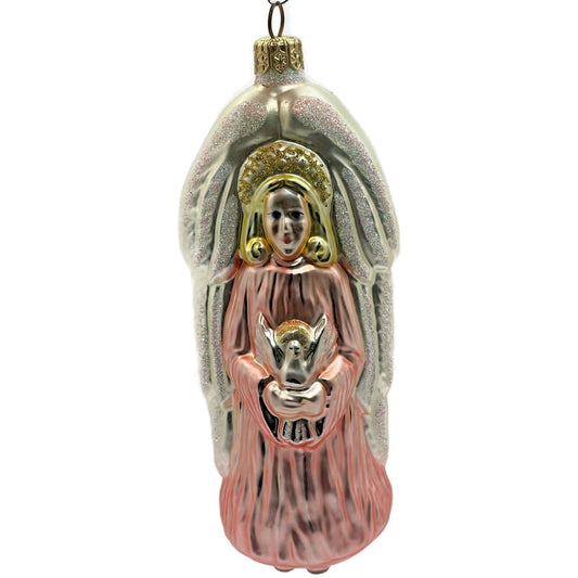 Patricia Breen Angel of Peace Pink Glittered Wings Christmas Tree Ornament 9601