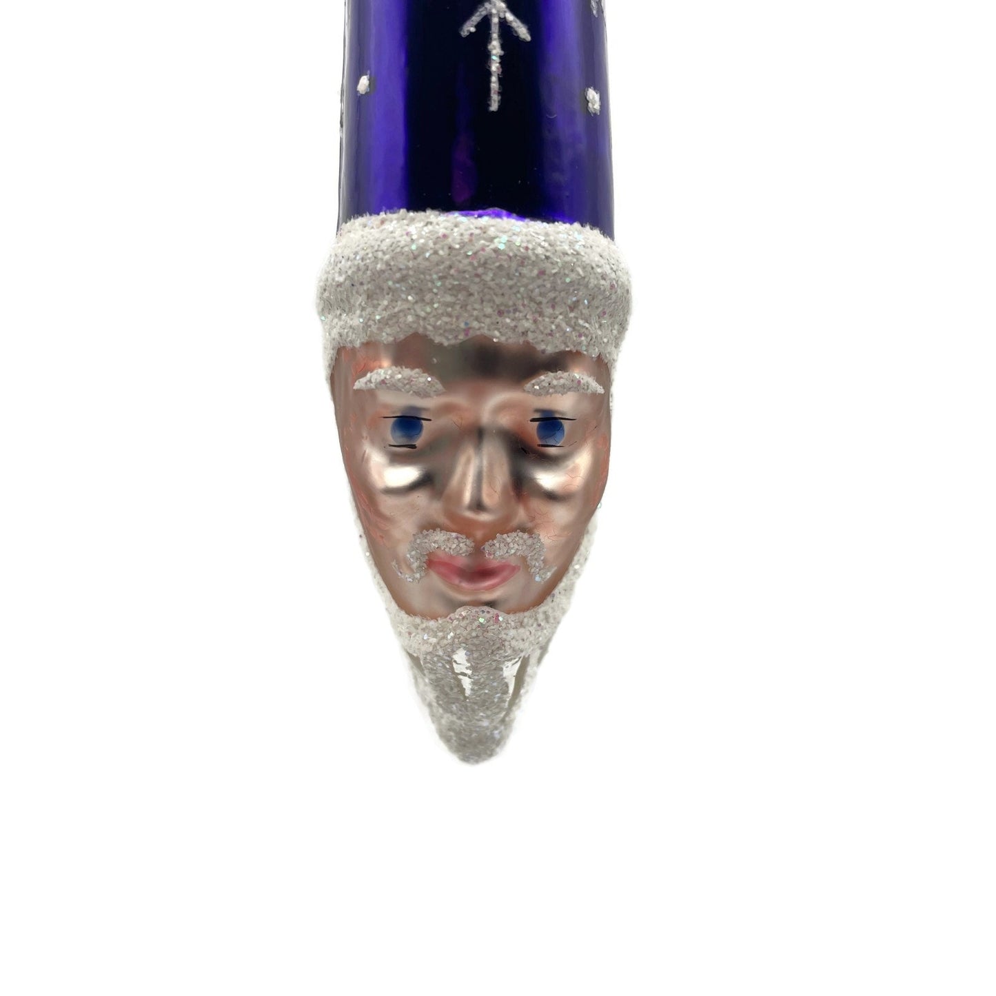 Patricia Breen Winter Wizard Purple Santa Head Snowflakes Christmas Ornament