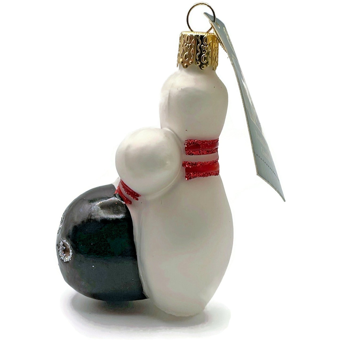 OWC Bowling Ball And Pins Ornament Blown Glass Old World Christmas Tree Decor