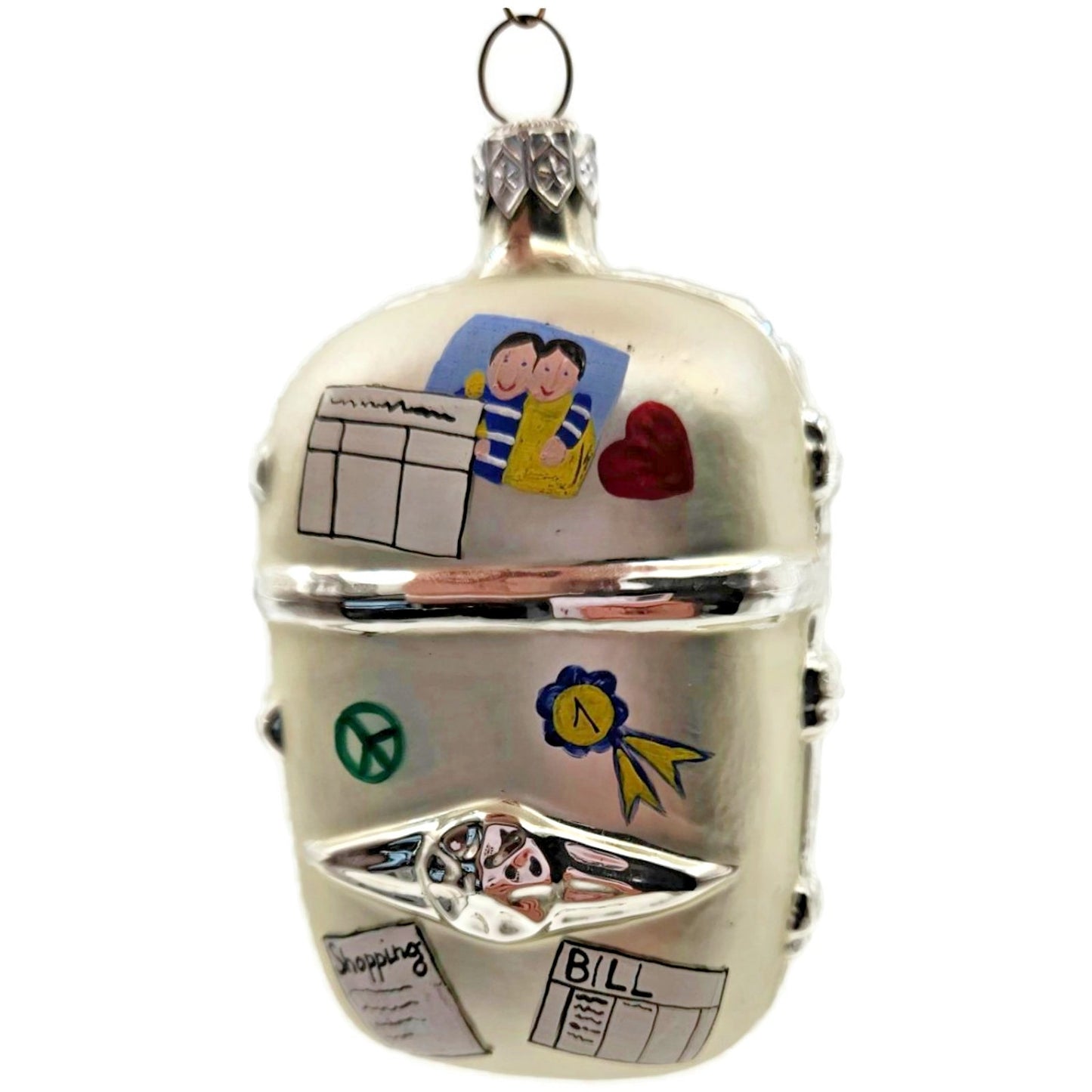 Patricia Breen Grandma Josies Fridge Pearl Heart Ribbon Christmas Tree Ornament