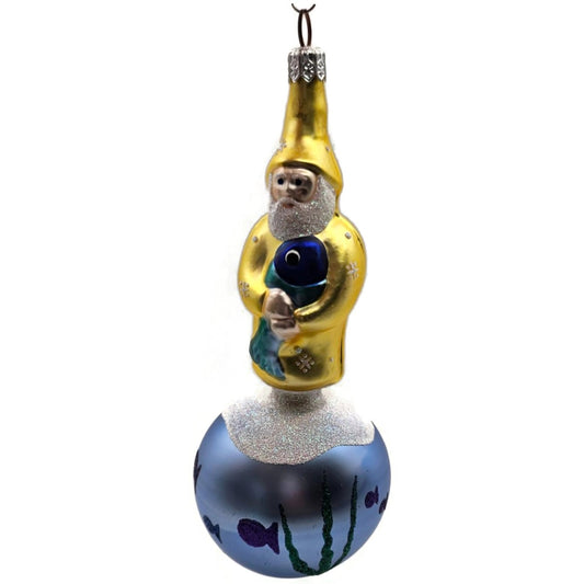 Patricia Breen Marinista Santa Matte Ball Fish Seaweed Nautical Decor Ornament