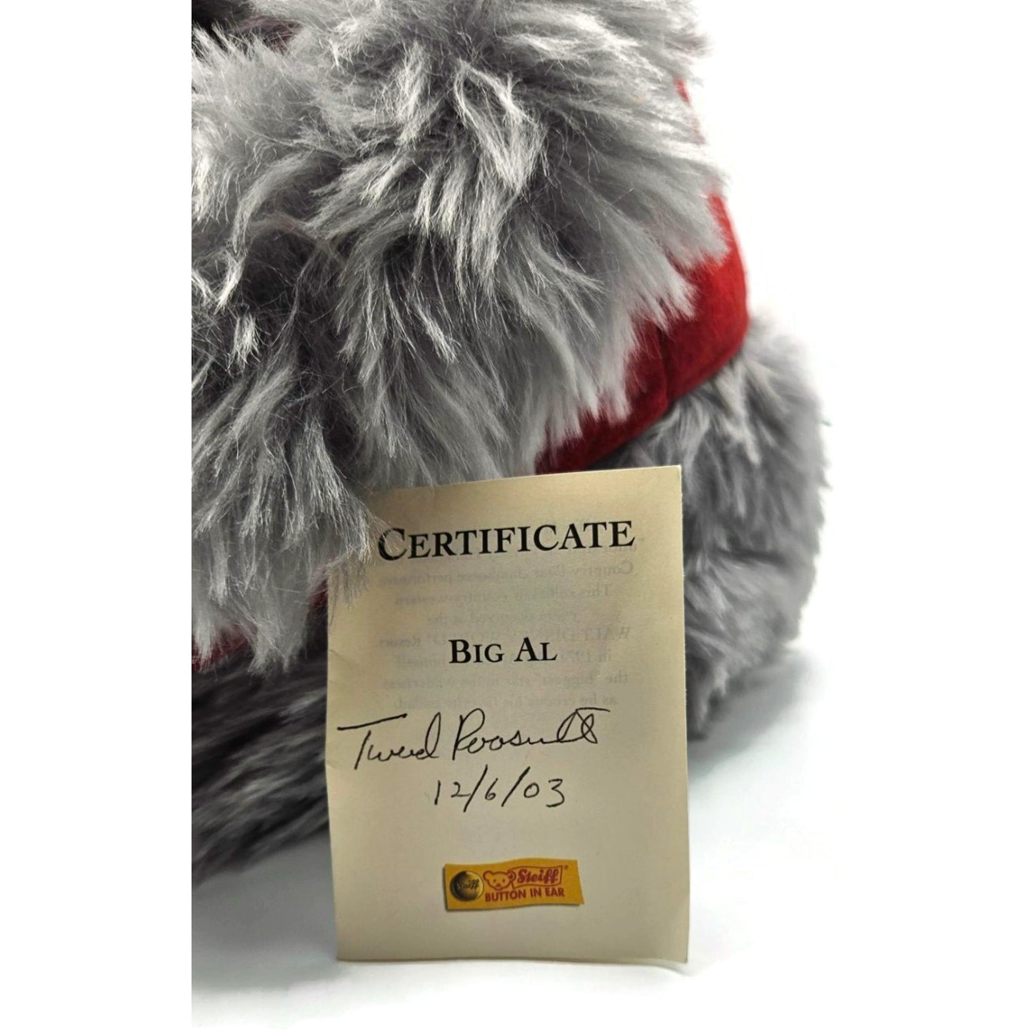 Steiff Bear Walt Disney World Big Al Teddy Bear Plush Toy Gray Limited Edition