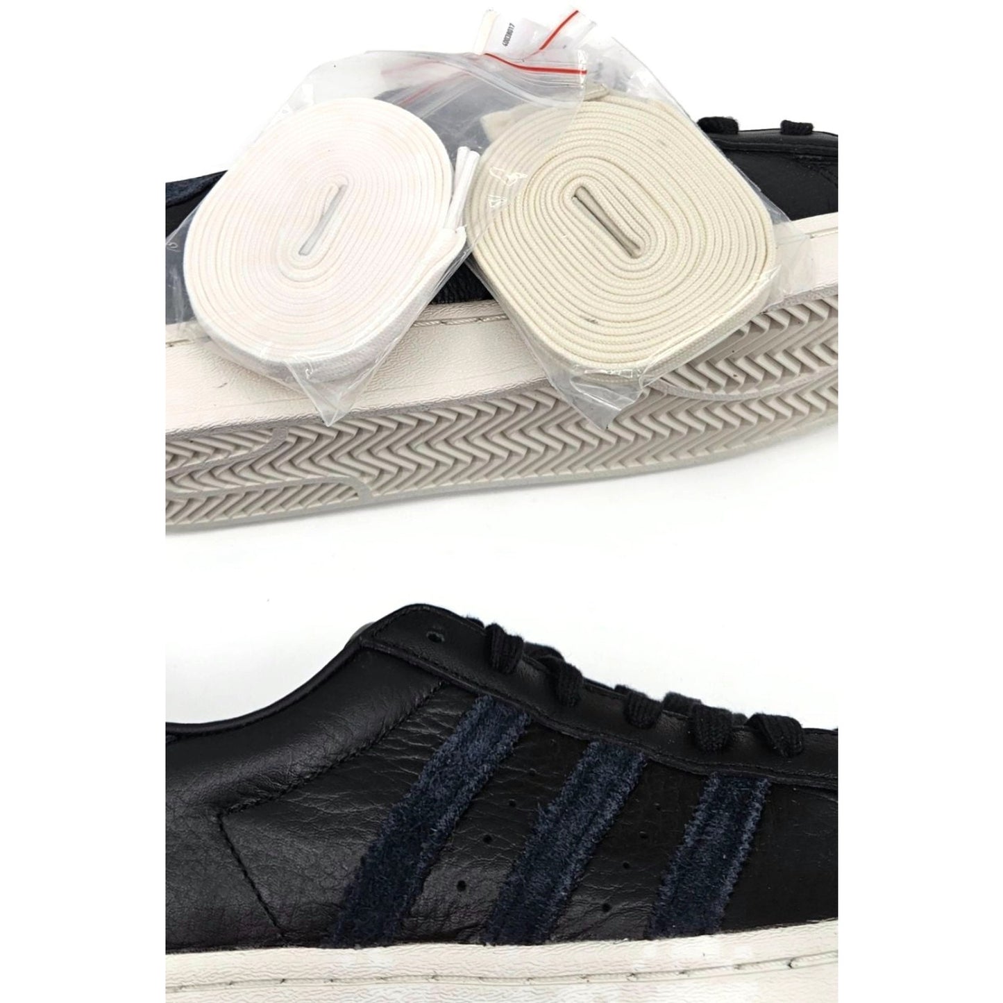 Adidas Superstar Black Leather Shoes Ladies Size 8 Shell Toe FY0071 Extra laces