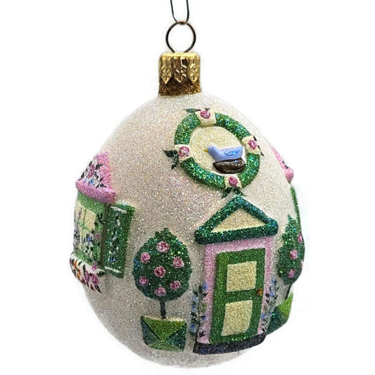 Patricia Breen Spring Egg House Bird Flowers Easter Topiary Christmas Ornament