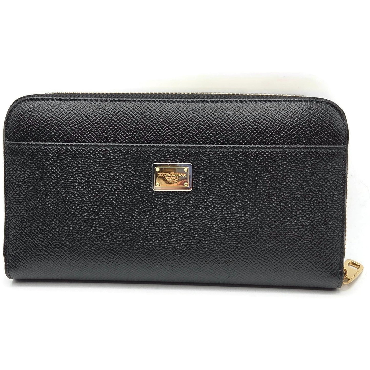 Dolce & Gabbana Black Leather Gold Zip Around Wallet Nutcracker King Stars Royal