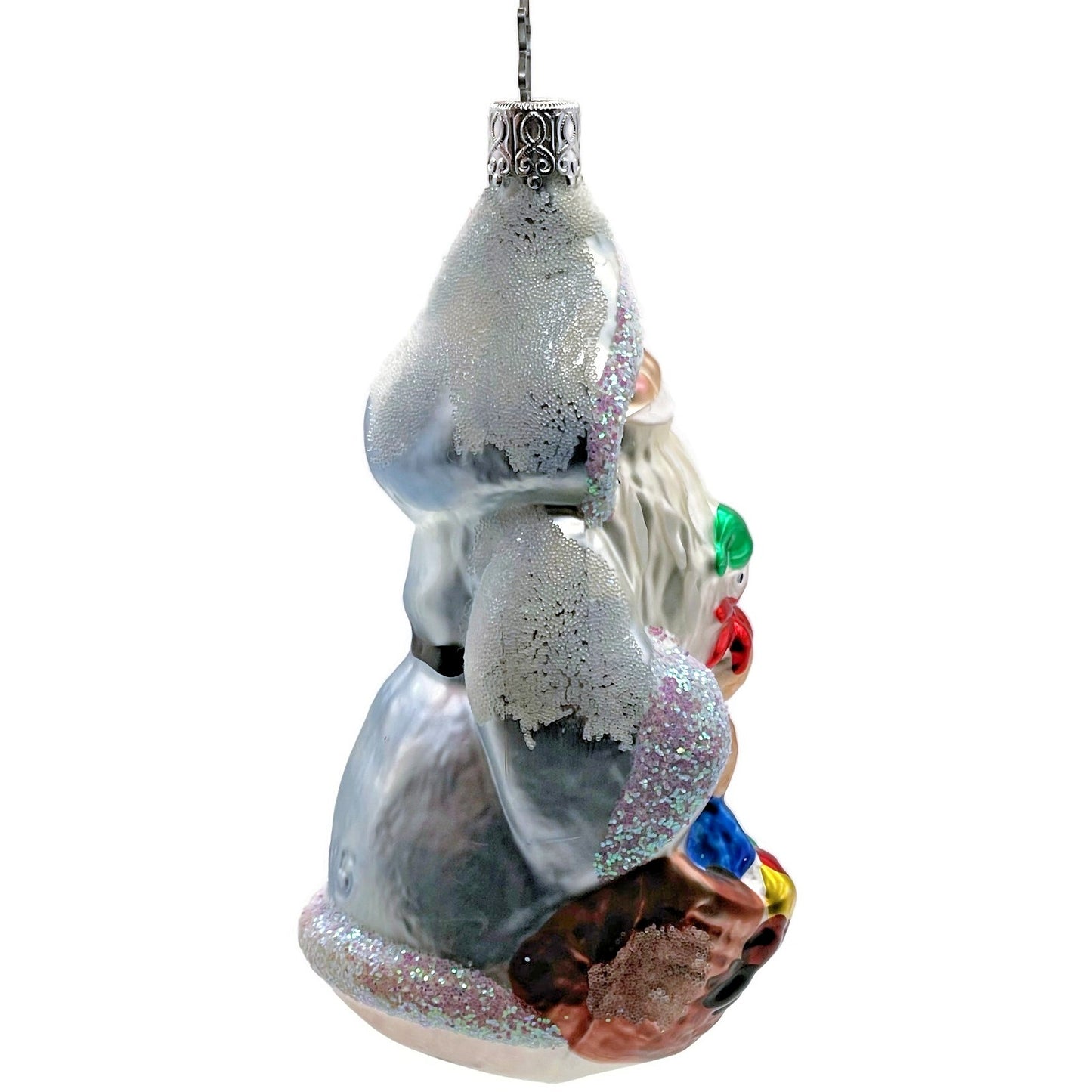 Inge Glass Santa Holding Toy Basket Old World Christmas EM Merck Signed Ornament
