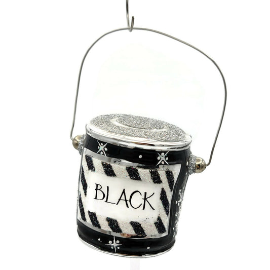 Patricia Breen Colourful Quarts Black Snowflakes Paint Can Christmas Ornament