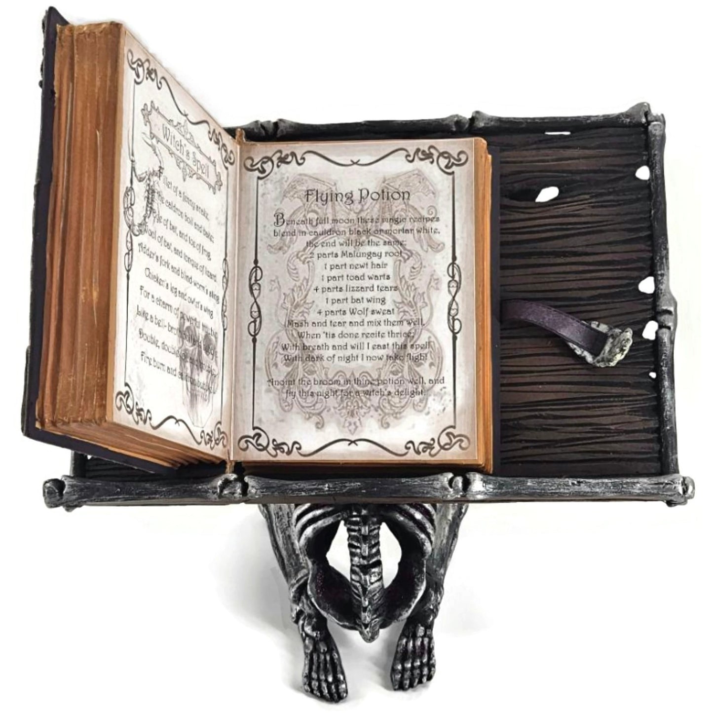 Katherine’s Collection Halloween Skeleton Spell Book Stand Gothic Home Decor