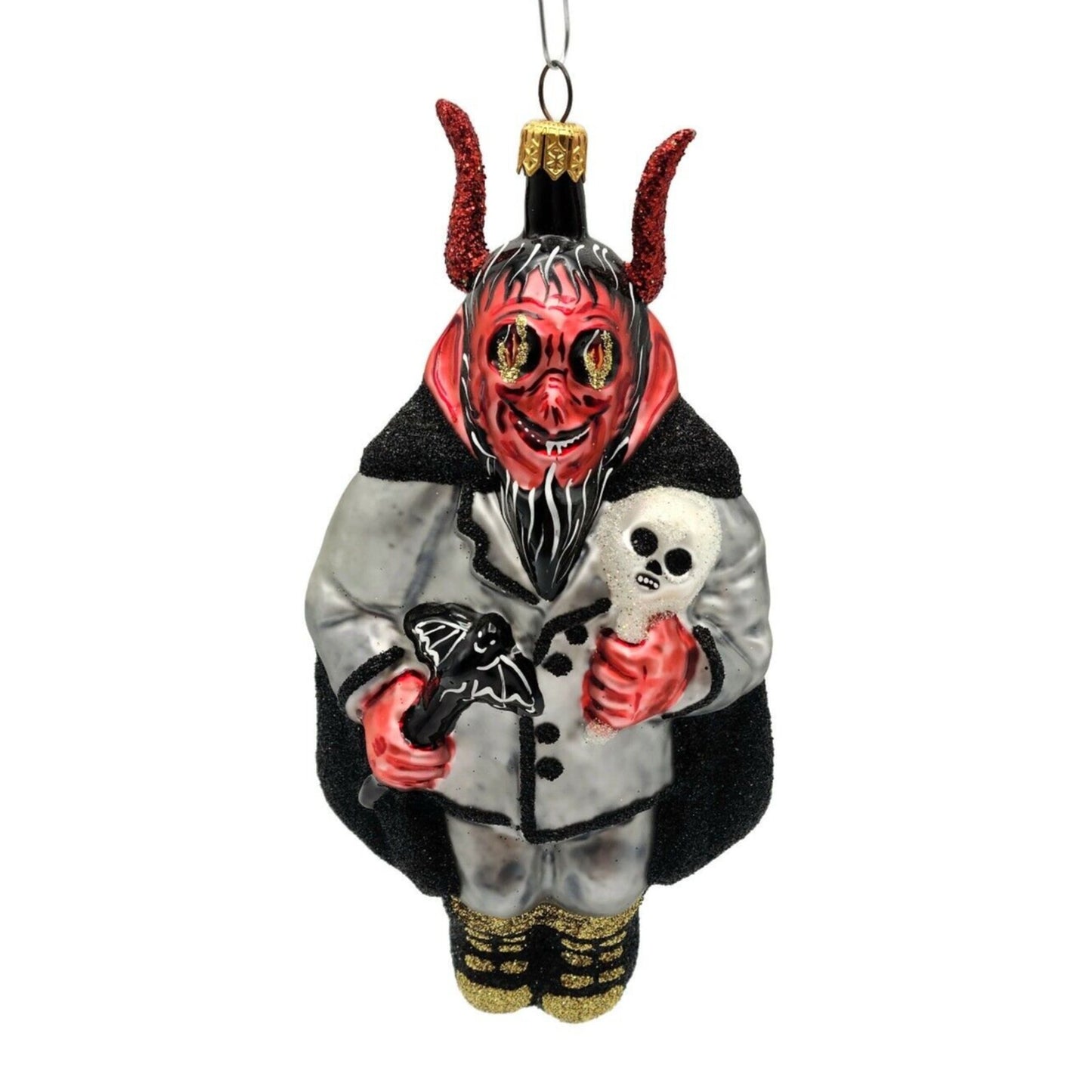 Larry Fraga Devil Beware Blown Glass Halloween Christmas Tree Ornament 5889