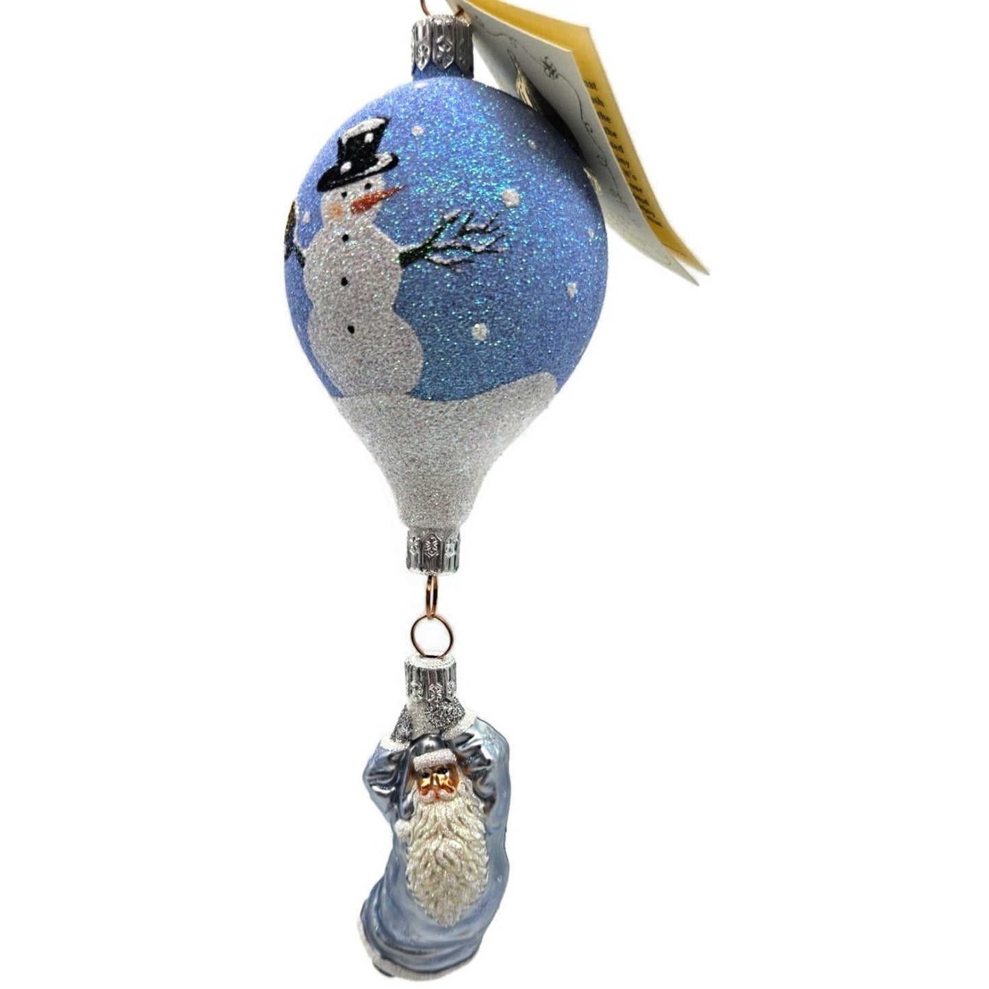 Patricia Breen Into the Blue Santa Claus Snowman Balloon Christmas Tree Ornament