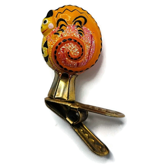 Patricia Breen Petite Miniature Chameleon Jack O Lantern Halloween Clip Ornament