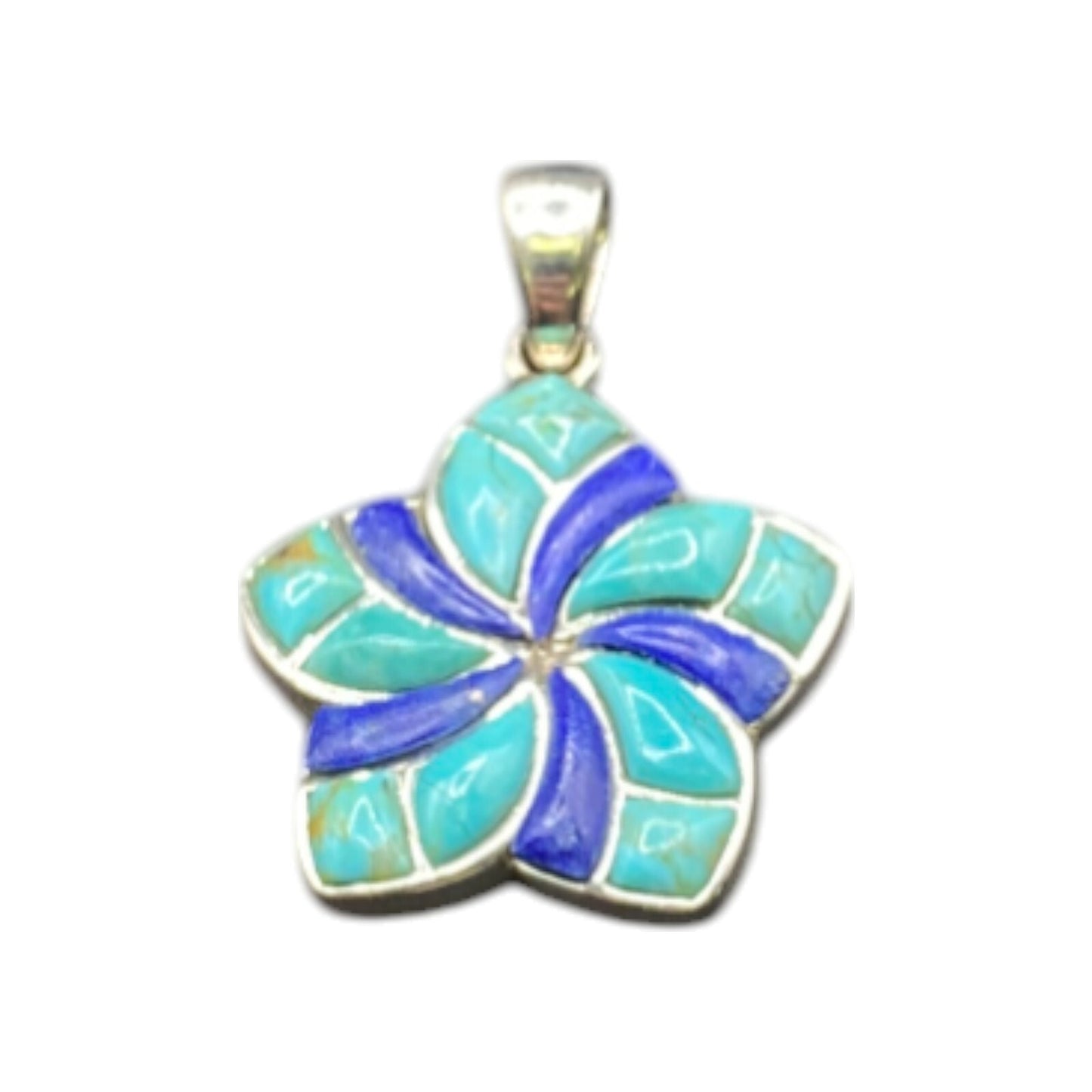 Turquoise Lapiz Lazuli Star Pendant Sterling Silver Blue Semi Precious Stone NK