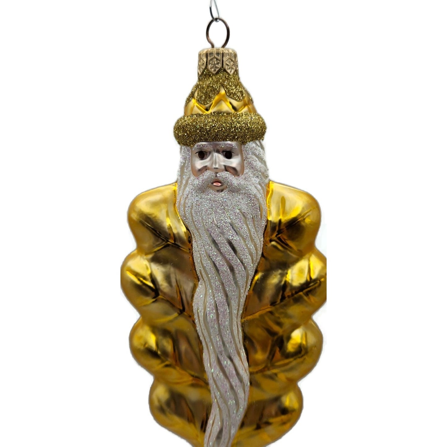 Patricia Breen Oak Leaf Santa Claus Gold Fall Christmas Holiday Tree Ornament