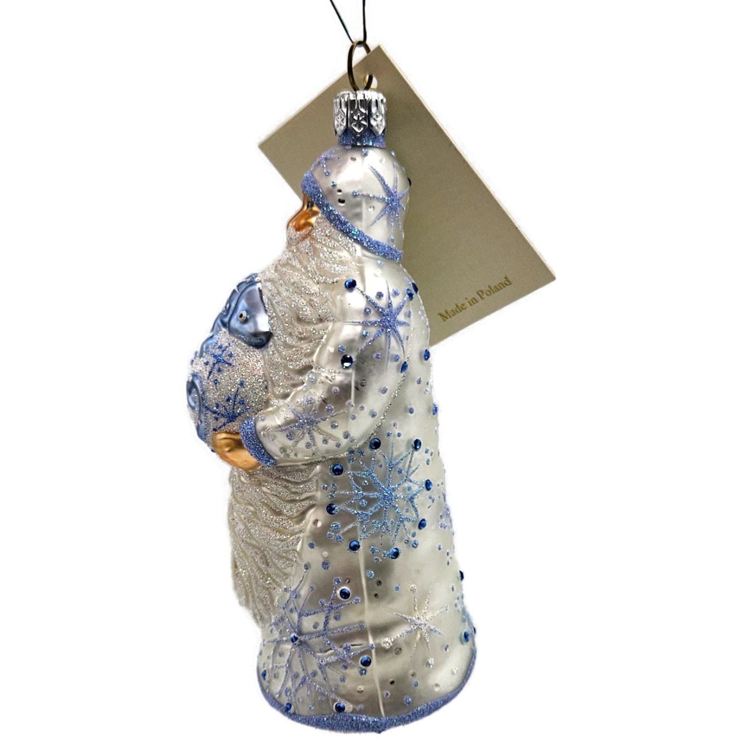Patricia Breen Santa With Chameleon Jeweled Snowflakes Christmas Tree Ornament