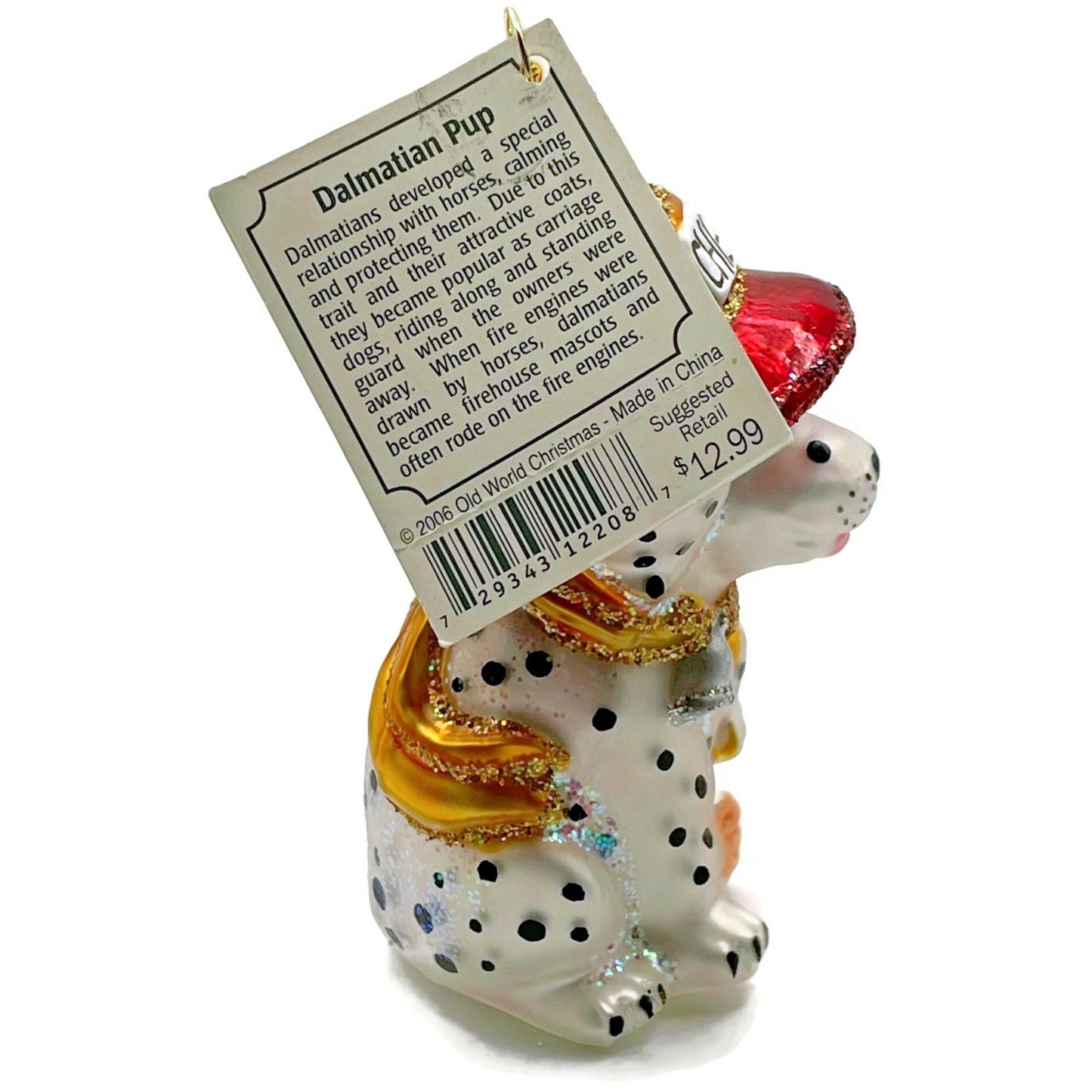 Dalmatian Pup Ornament Firehouse Old World Christmas OWC Holiday Tree Decoration