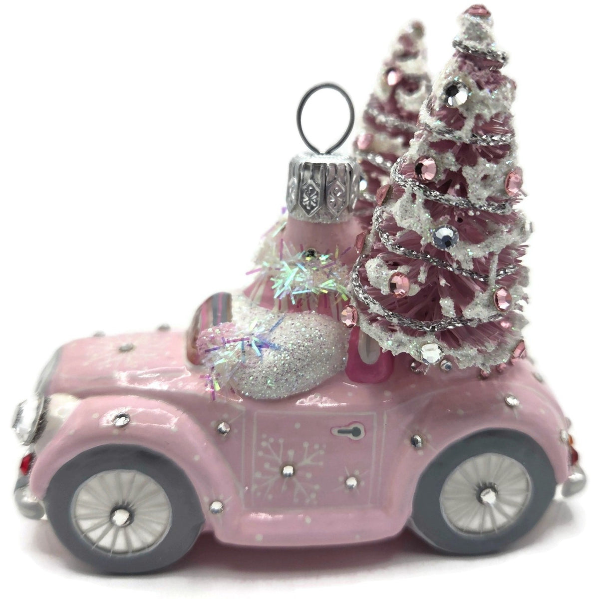 Patricia Breen Joy Ride Pink Car Snowman Travel Christmas Ornament CATZ 301514