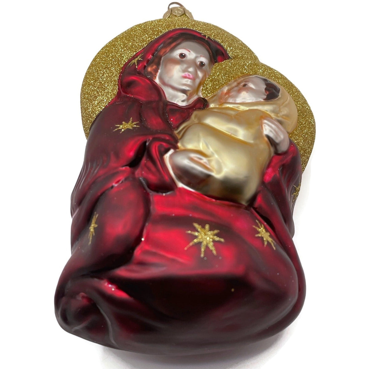 Patricia Breen Madonna of the Night Bordeaux Gold Stars Christmas Ornament10