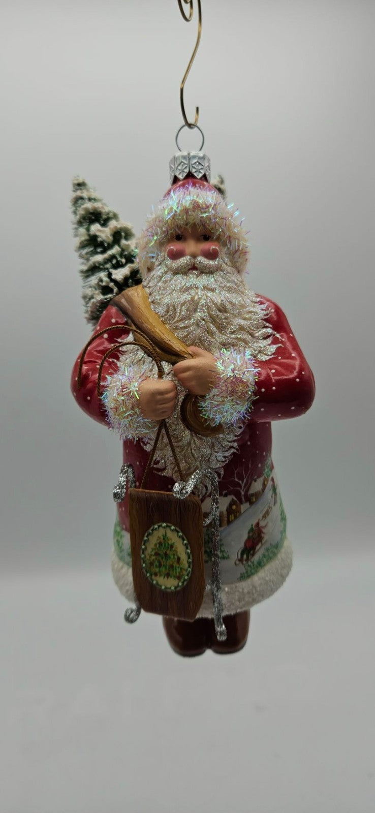 Patricia Breen Oakley Claus Sledding Children Red Christmas Tree Ornament 343210