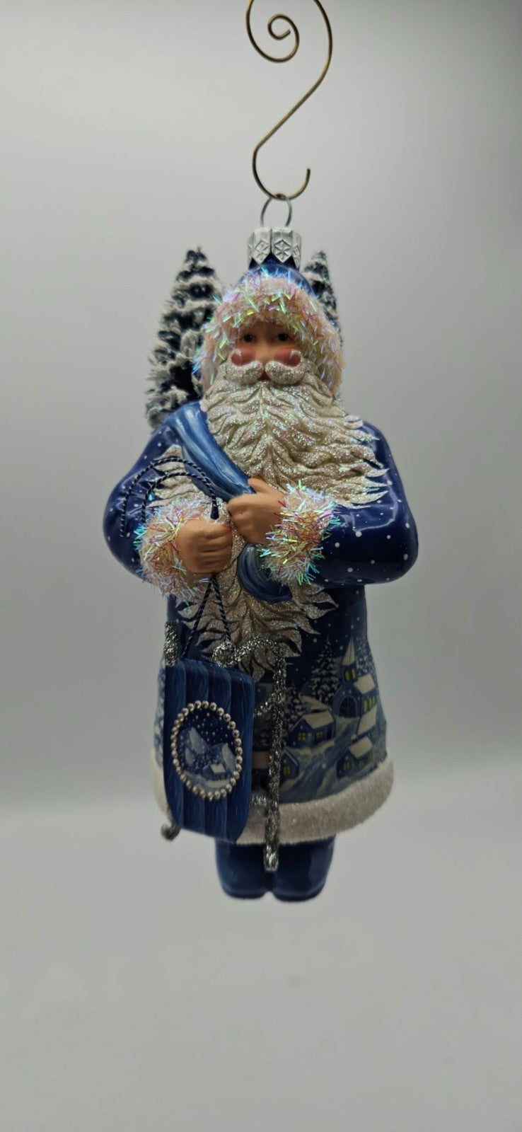 Patricia Breen Oakley Claus Blue Midnight Sleigh Christmas Tree Ornament 343210