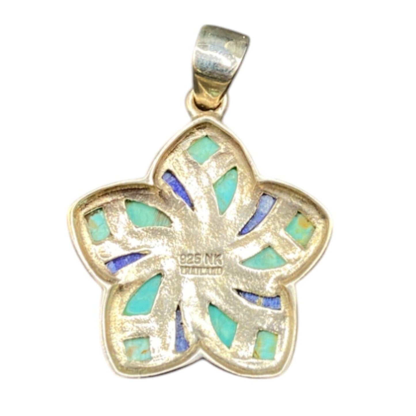 Turquoise Lapiz Lazuli Star Pendant Sterling Silver Blue Semi Precious Stone NK
