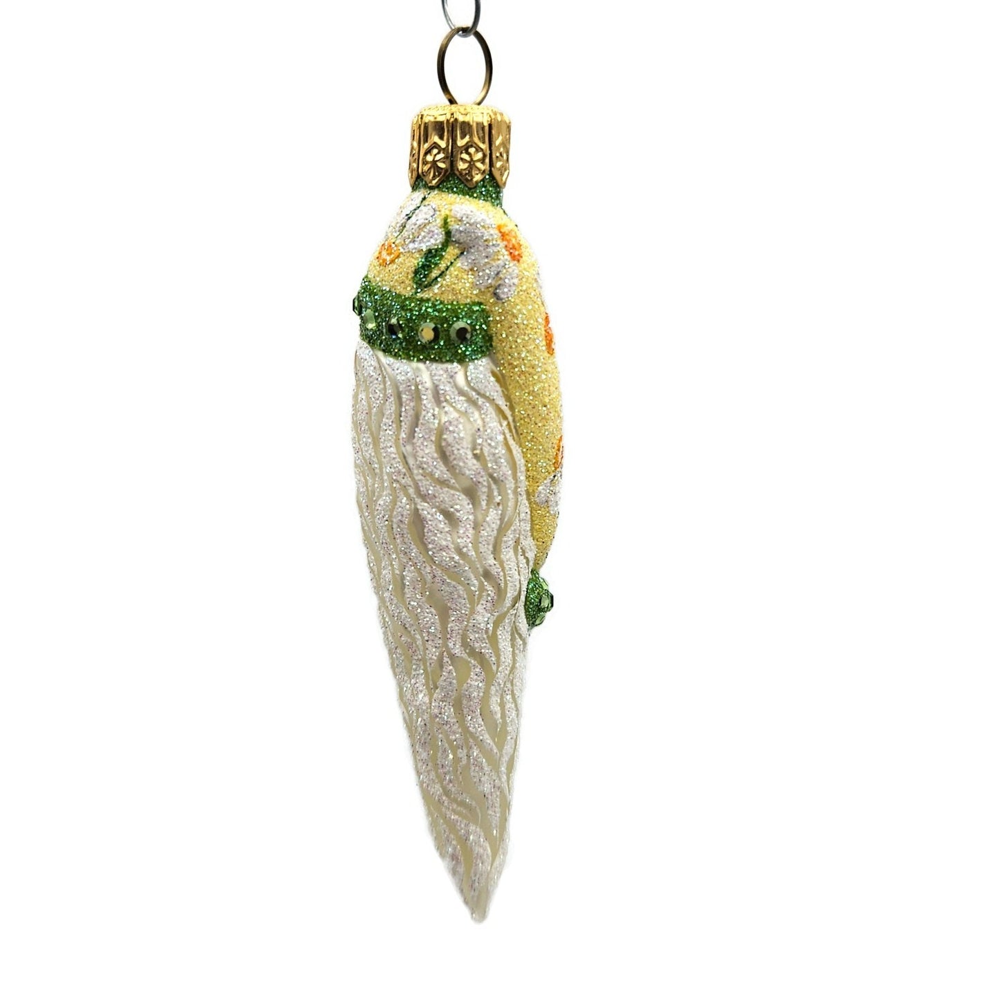 Patricia Breen Stocking Cap Santa Head Daisies Spring Christmas Tree Ornament