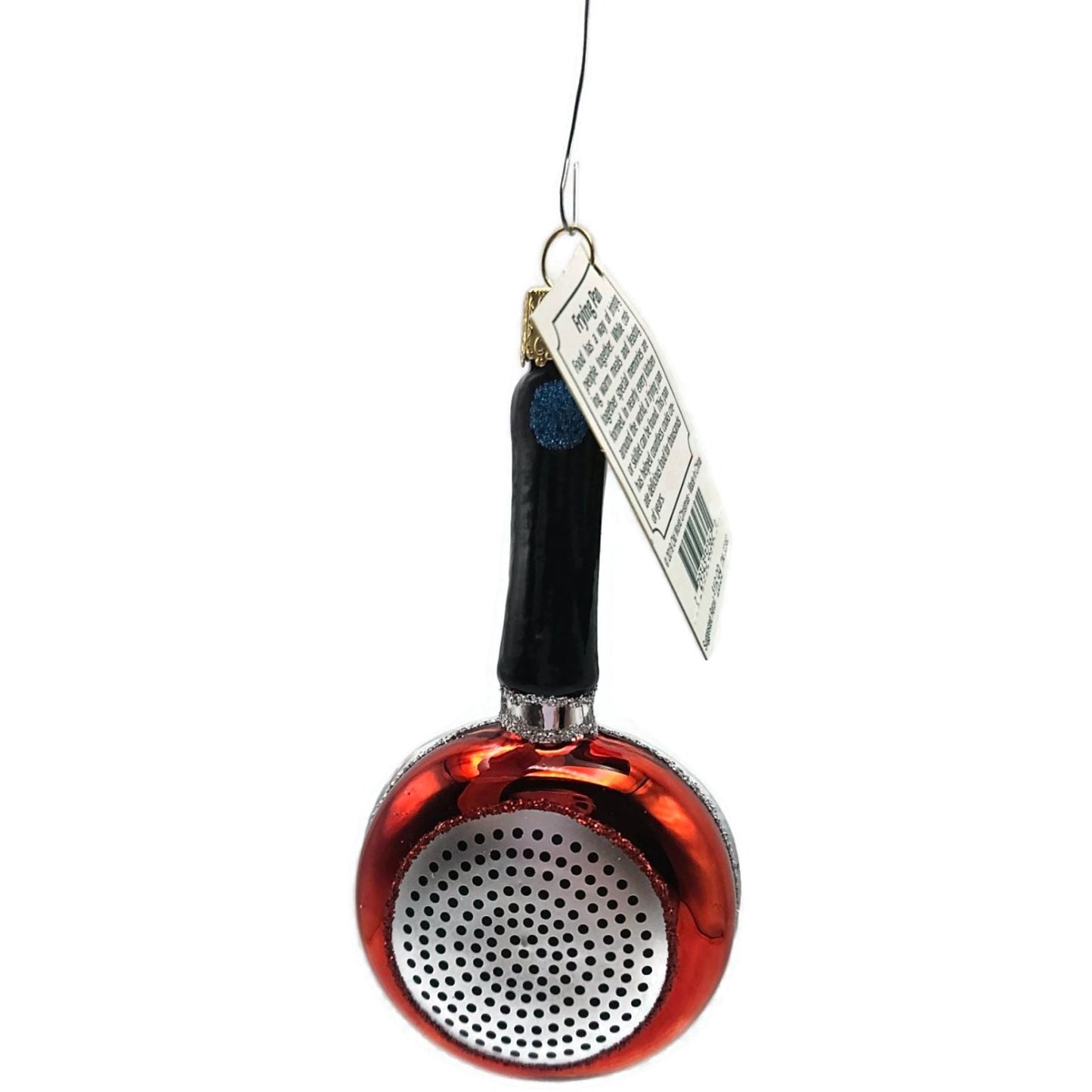 Frying Pan Cookware Ornament Red Blown Glass Old World Christmas Holiday OWC