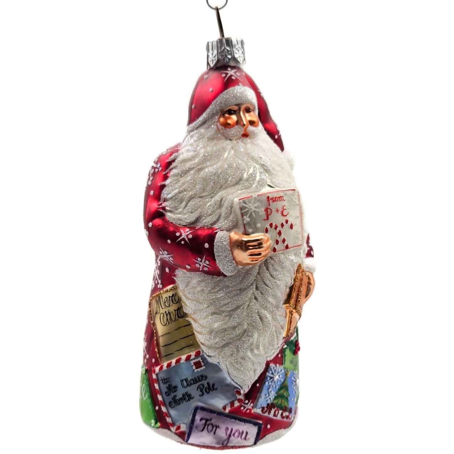 Patricia Breen Dear Santa Claus Red Snowflakes Letters Christmas Tree Ornament