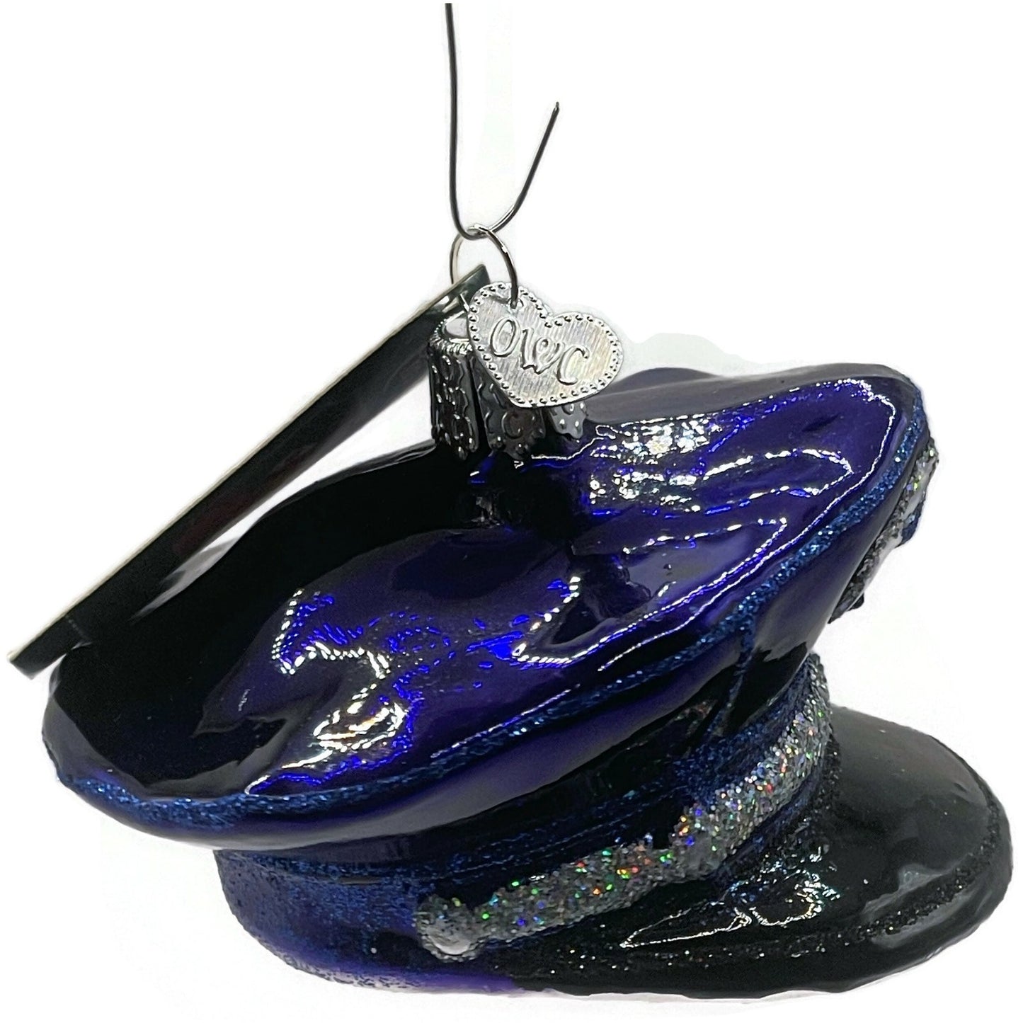 OWC Police Officers Cap Uniform Ornament Blue Old World Christmas Holiday Tree