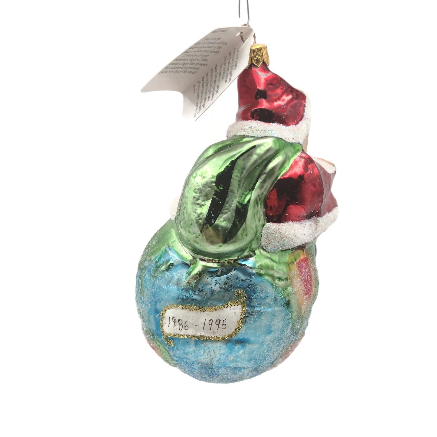 Christopher Radko On Top of the World Santa Claus Glass Christmas Tree Ornament