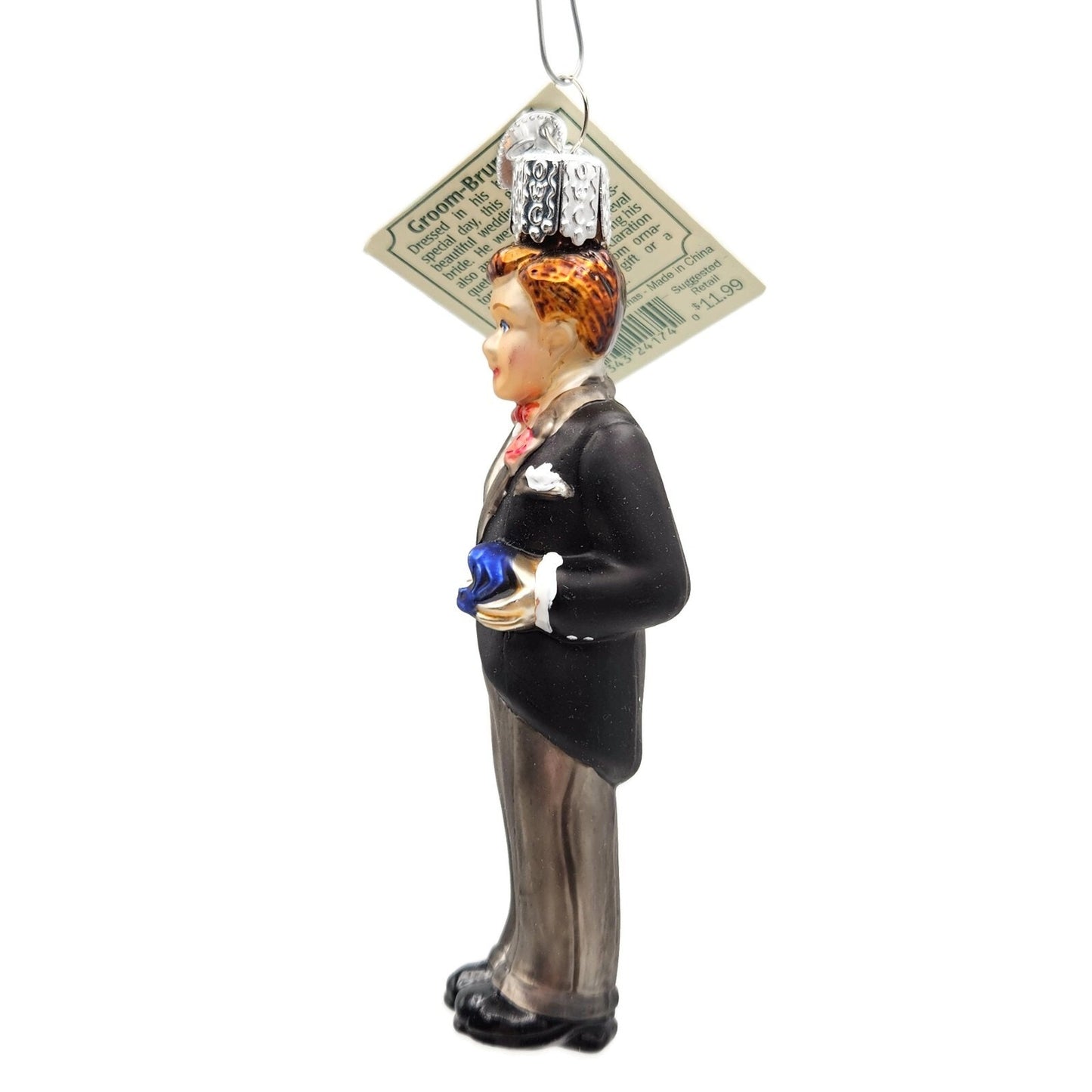 Old World Christmas Groom Brunette Wedding Christmas Holiday Tree Ornament OWC