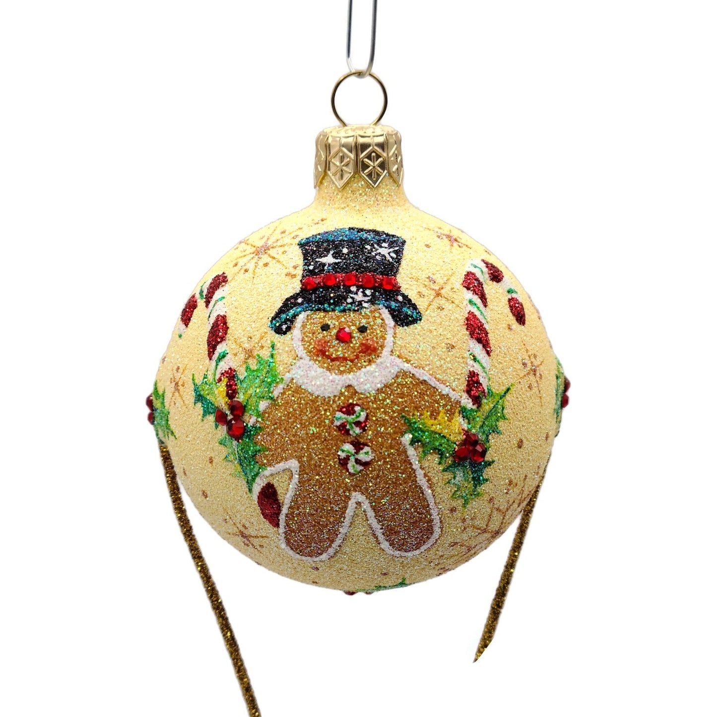 Patricia Breen Swing Time Gingerbread Santa Claus Candy Christmas Tree Ornament