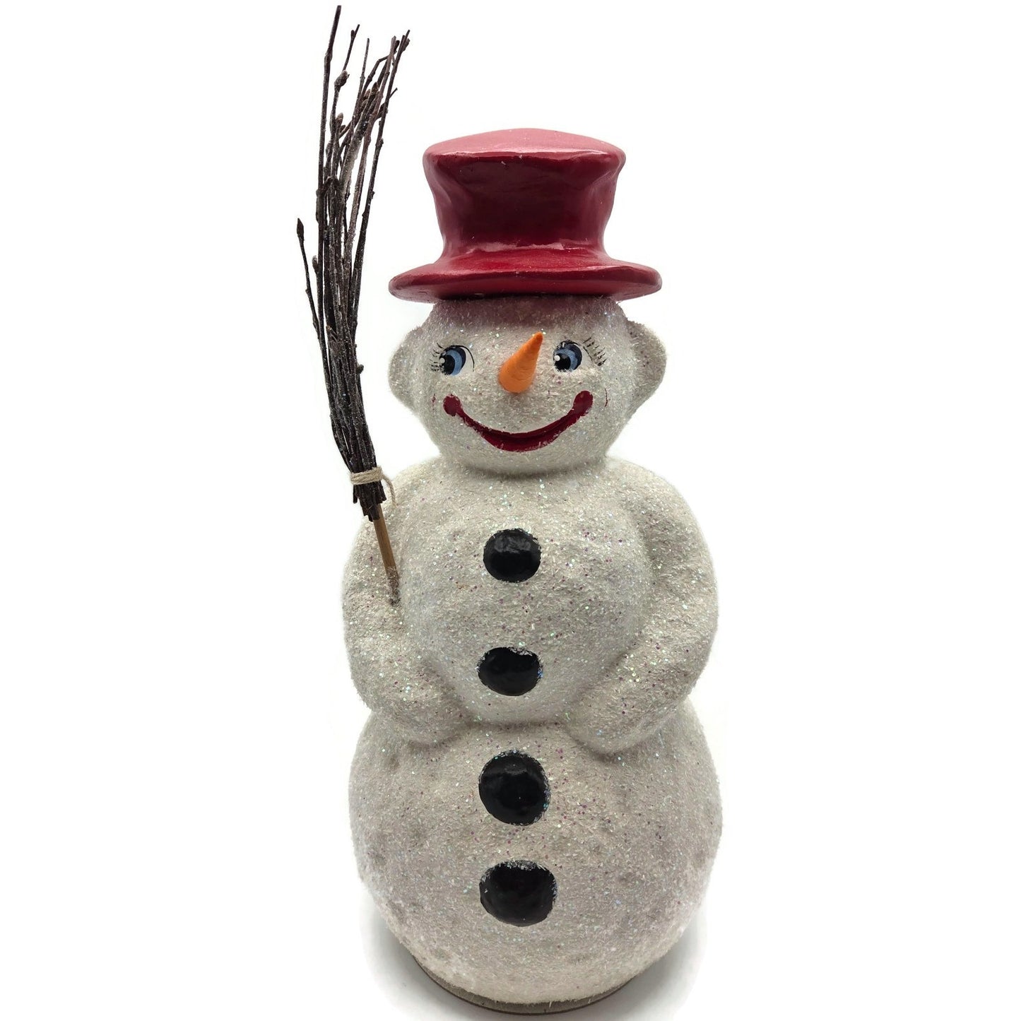 Ino Schaller Christopher Radko Snowman Red Hat Christmas Candy Container 1998