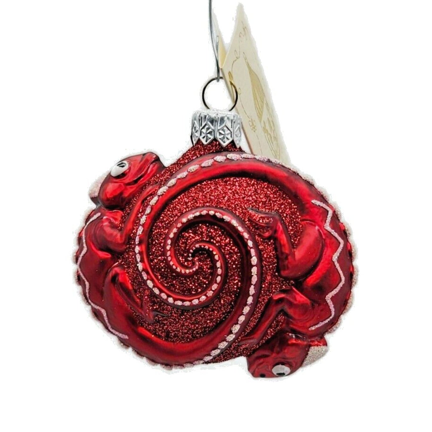 Patricia Breen Once Again for James Red Chameleon Christmas Tree Ornament