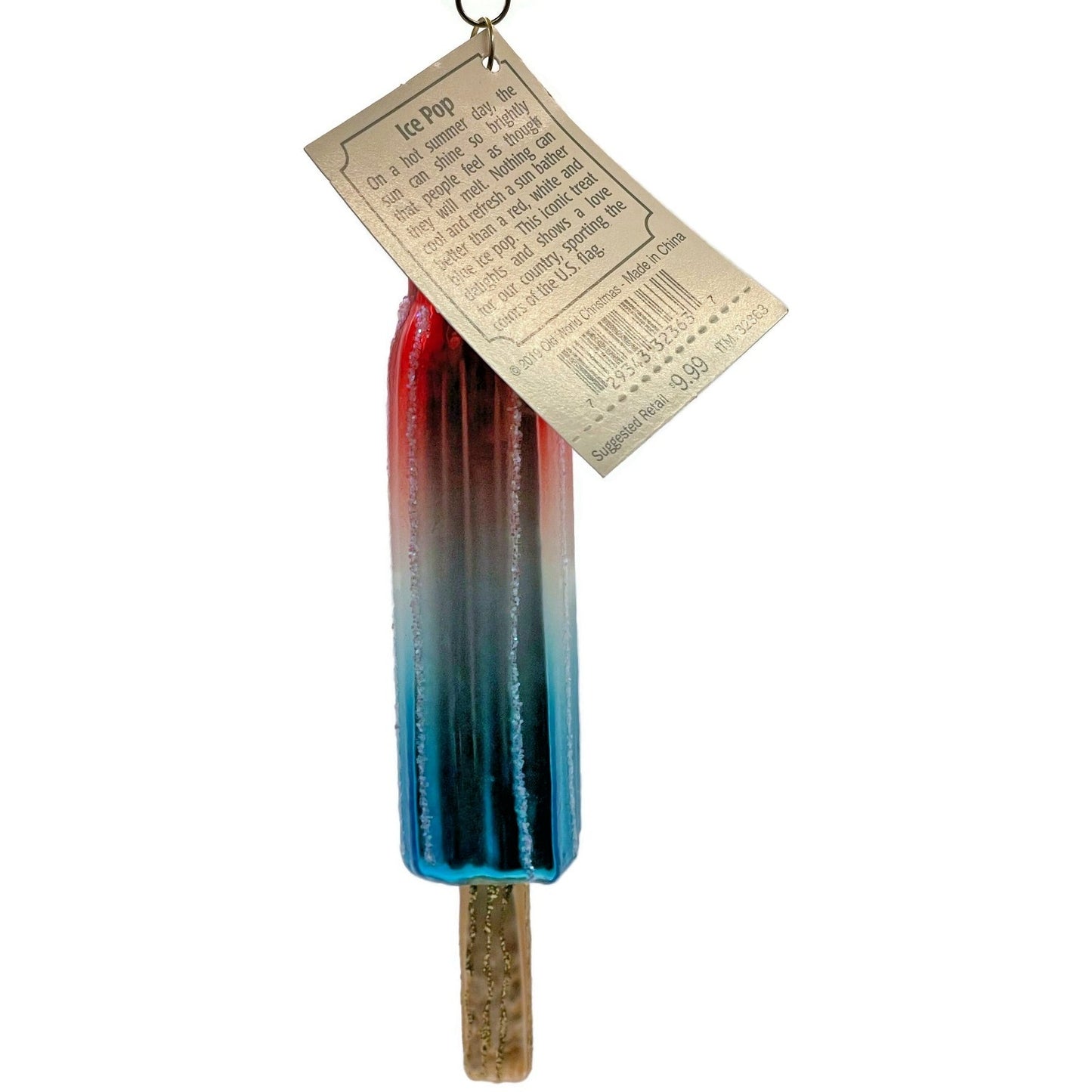 OWC Red White Blue Ice Pop Ornament Old World Christmas Summer Patriotic Decor