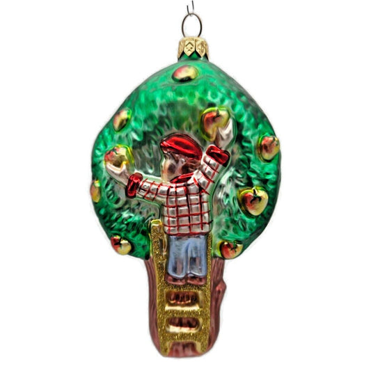 Patricia Breen Apple Tree Boy Matte Tree Glitter Ladder Summer Tree Ornament