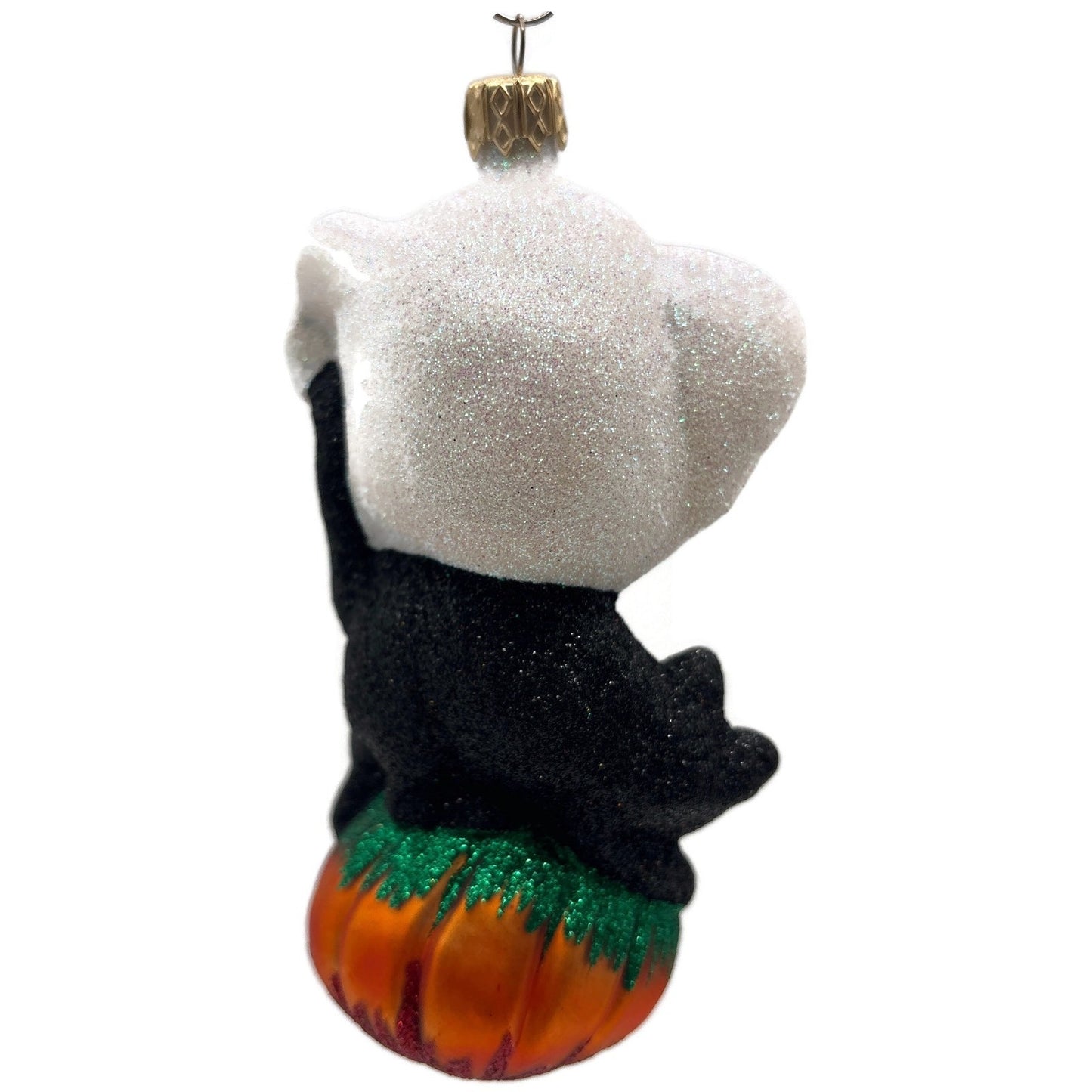 Larry Fraga Halloween You Scared Me Glitter Series Ghost Cat Christmas Ornament