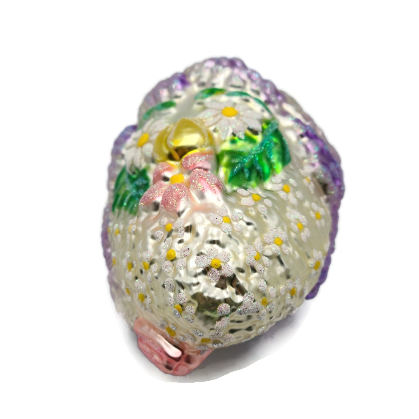 Patricia Breen Arcimbaldi Santa Purple White Flowers Spring Christmas Ornament