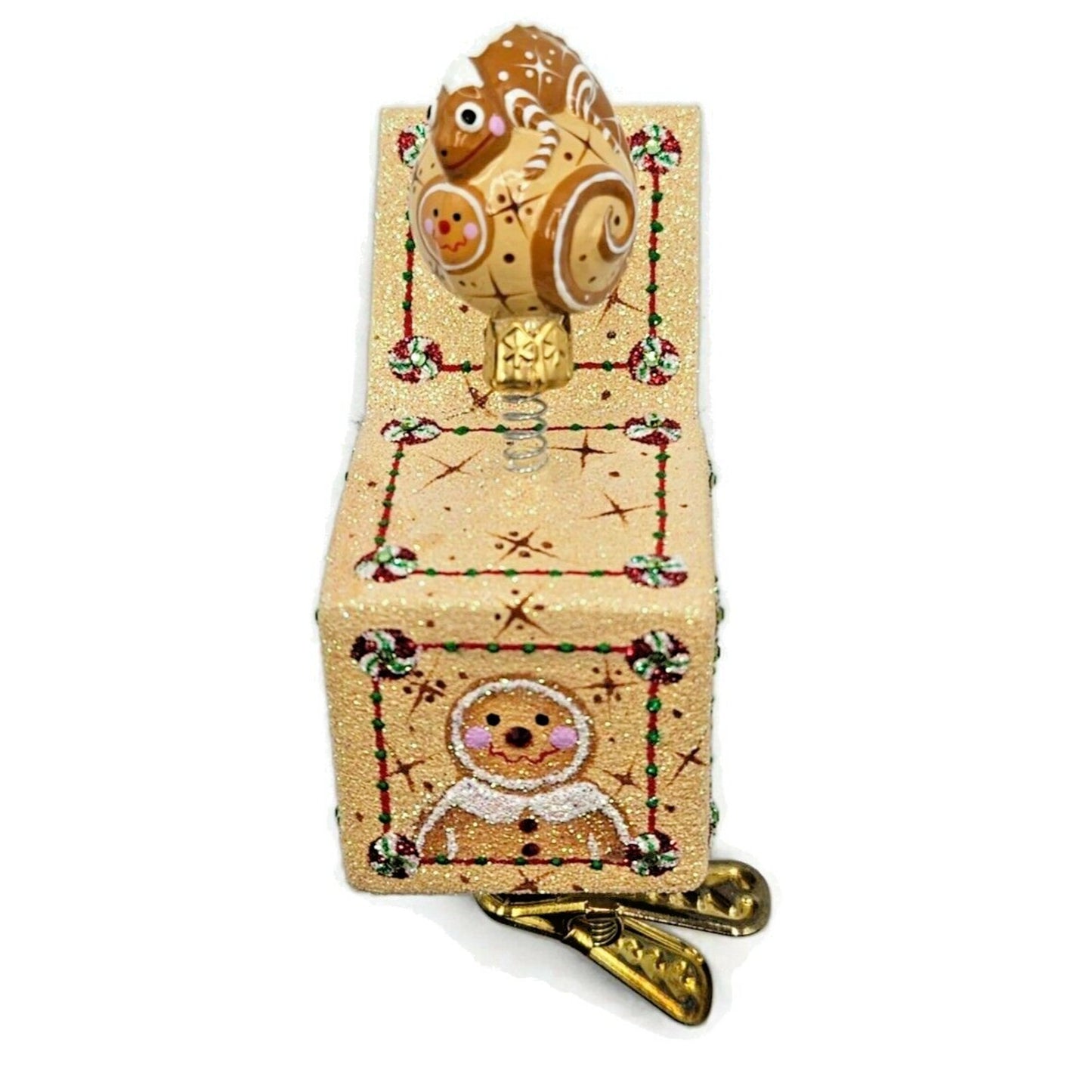 Patricia Breen Pop Goes the Chameleon Gingerbread Clip On Christmas Ornament