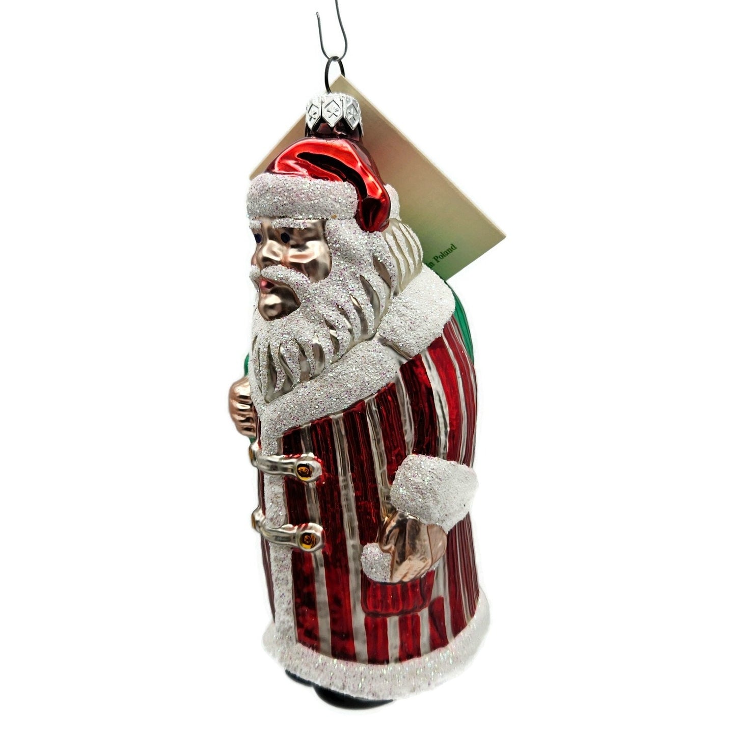Patricia Breen Striped Santa Red White Stripes Christmas Holiday Tree Ornament