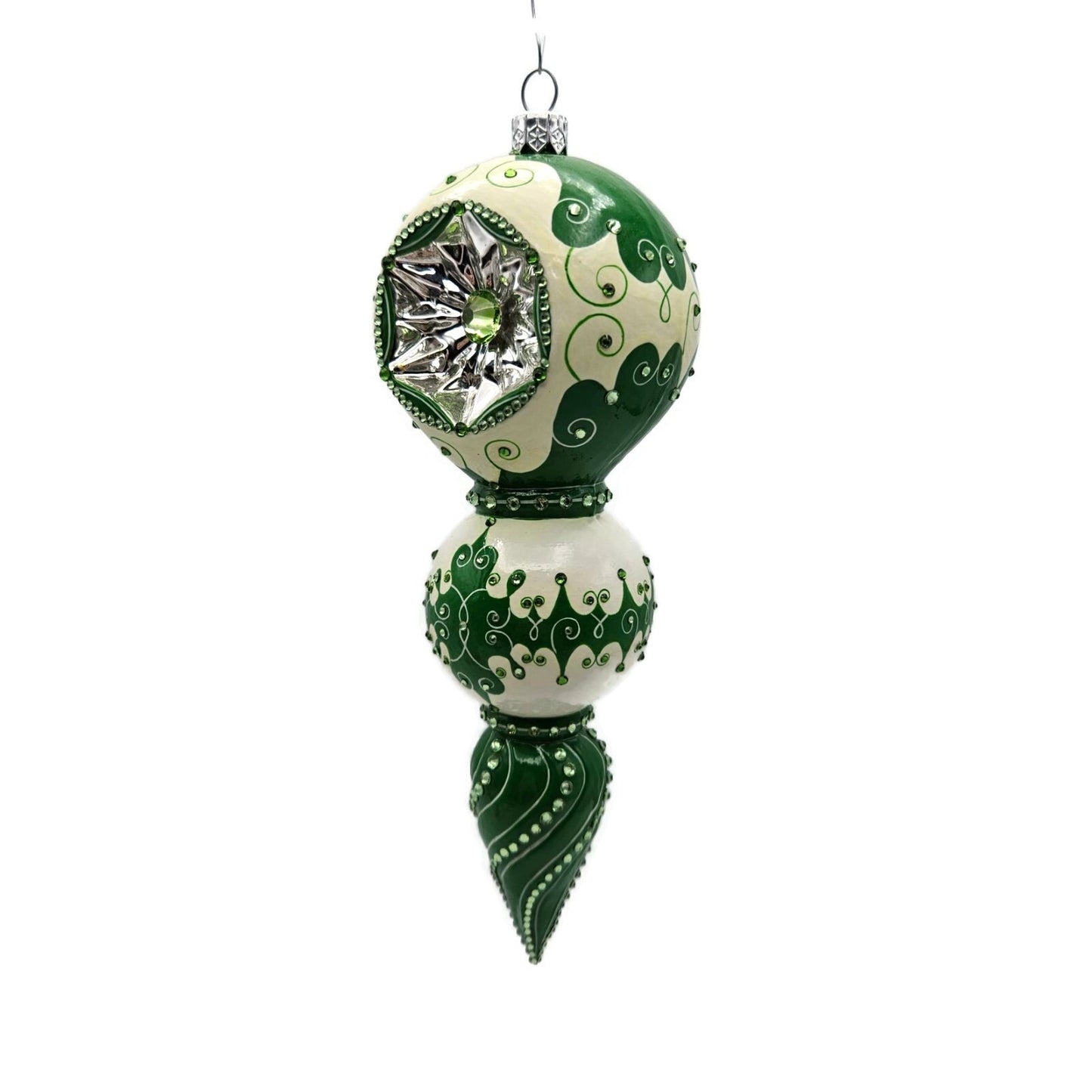 Patricia Breen Bedazzling Reflector Green Tracery Christmas Tree Ornament