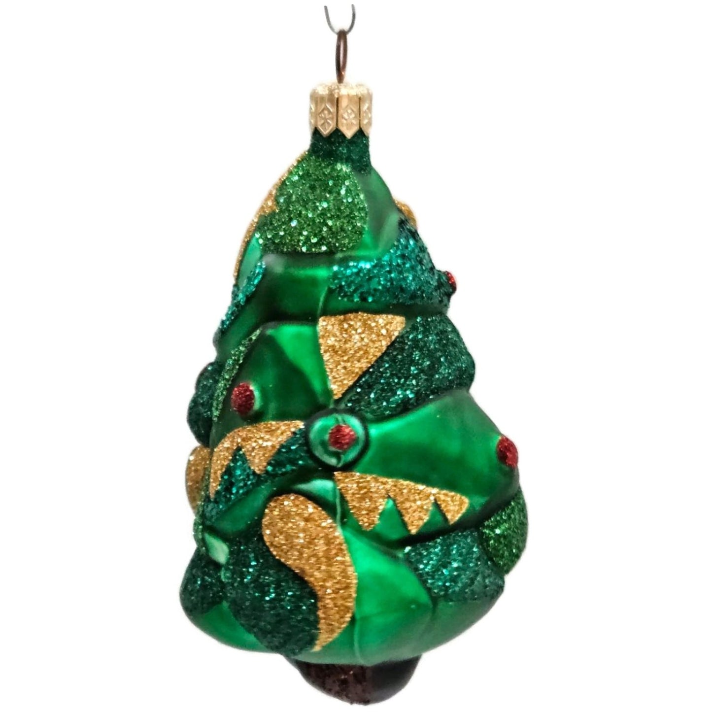 Patricia Breen Cubist Tree Green Gold Star Art Forest Cubism Christmas Ornament
