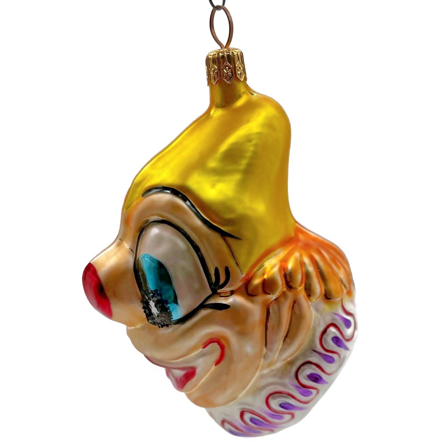 Christopher Radko Ornament Smiley Circus Clown Head Christmas Tree Decor 94-52