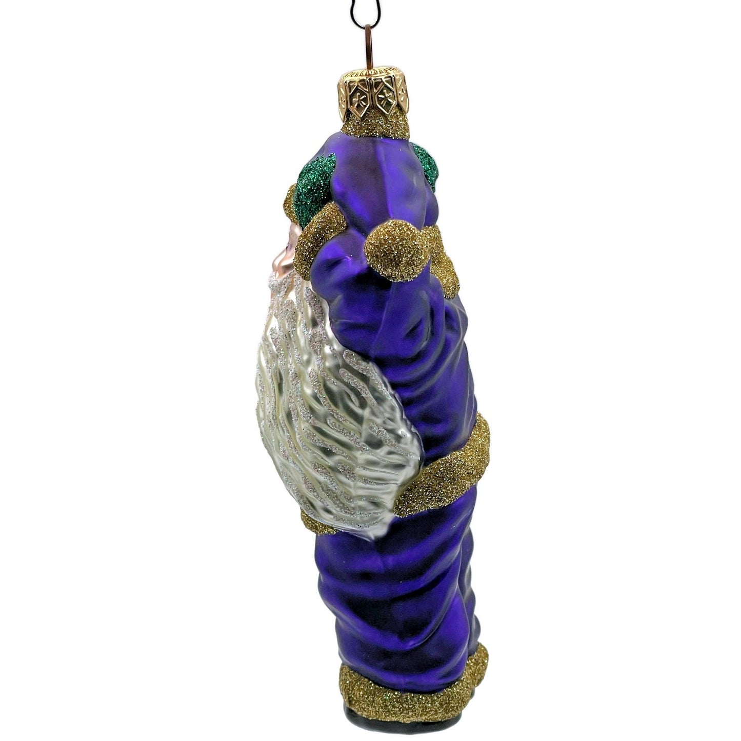Patricia Breen Hold Onto Your Hat Purple Santa Claus Christmas Tree Ornament