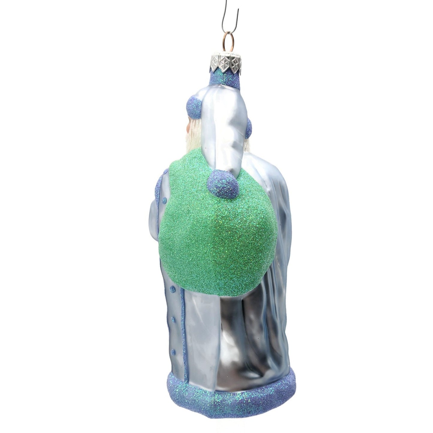 Patricia Breen Jordan Santa Claus Blue Green Christmas Holiday Tree Ornament