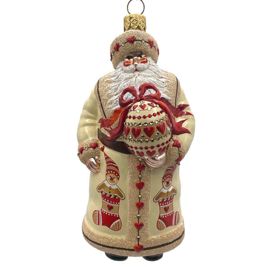 Patricia Breen Splendid Santa Gingerbread Hearts Christmas Holiday Tree Ornament