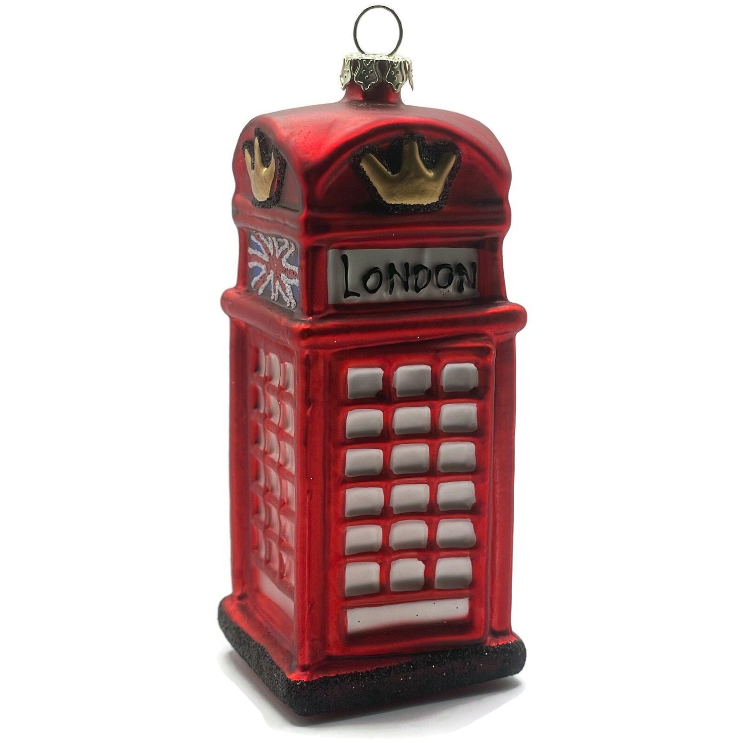 London England Telephone Booth Red Blown Glass Christmas Tree Decor Ornament