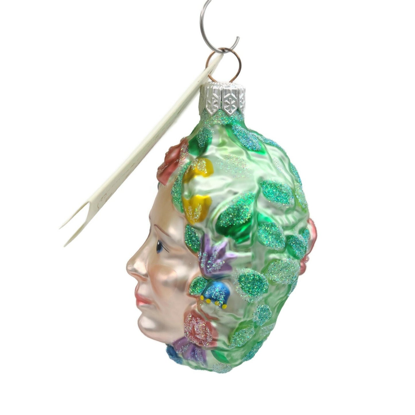 Patricia Breen Breath of Spring Salmon Rose Floral Christmas Holiday Ornament