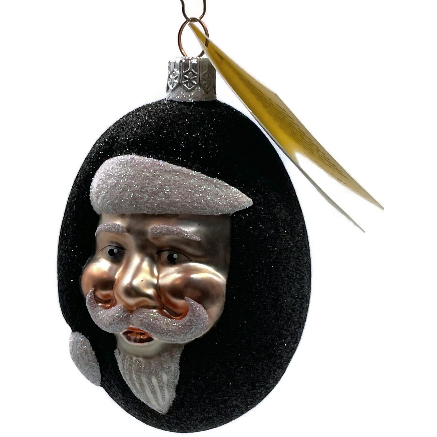 Patricia Breen Jelly Bean Santa Claus Black Glittered Easter Christmas Ornament